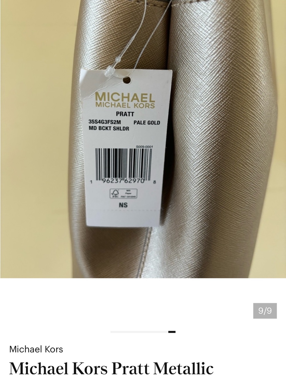 Michael Kors Metallic Gold Shoulder Tote - Picture 6 of 6